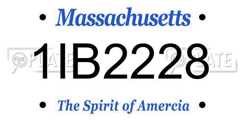 1IB2228 Massachusetts License Plate