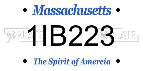 1IB223 Massachusetts License Plate