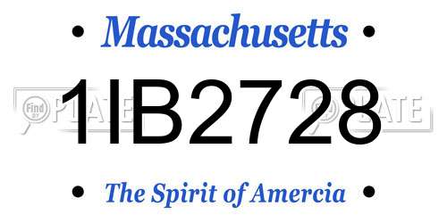 1IB2728 Massachusetts License Plate