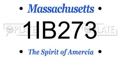 1IB273 Massachusetts License Plate