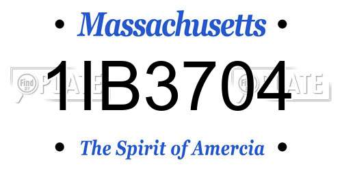 1IB3704 Massachusetts License Plate