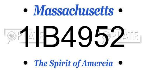 1IB4952 Massachusetts License Plate