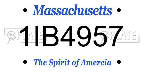 1IB4957 Massachusetts License Plate