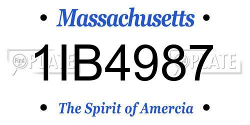 1IB4987 Massachusetts License Plate