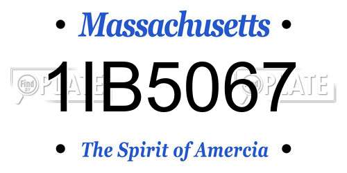 1IB5067 Massachusetts License Plate