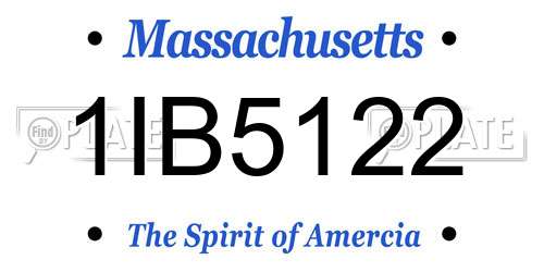 1IB5122 Massachusetts License Plate