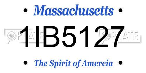 1IB5127 Massachusetts License Plate