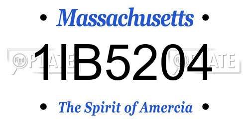 1IB5204 Massachusetts License Plate
