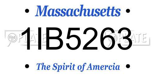 1IB5263 Massachusetts License Plate