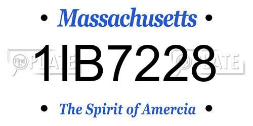 1IB7228 Massachusetts License Plate