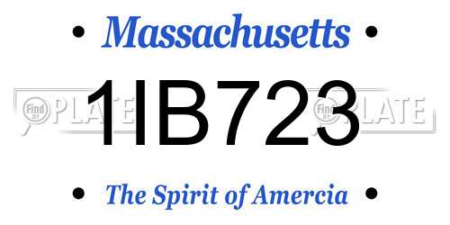 1IB723 Massachusetts License Plate