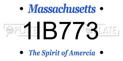 1IB773 Massachusetts License Plate