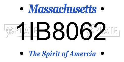 1IB8062 Massachusetts License Plate