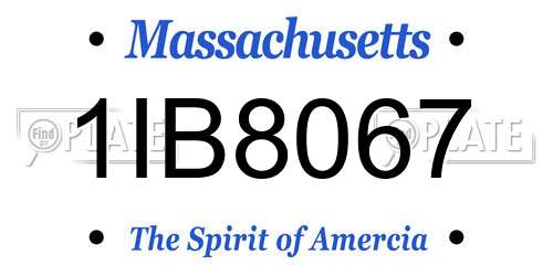 1IB8067 Massachusetts License Plate