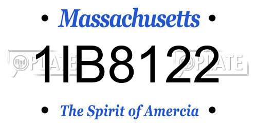1IB8122 Massachusetts License Plate