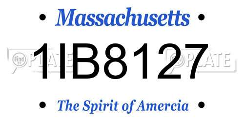 1IB8127 Massachusetts License Plate