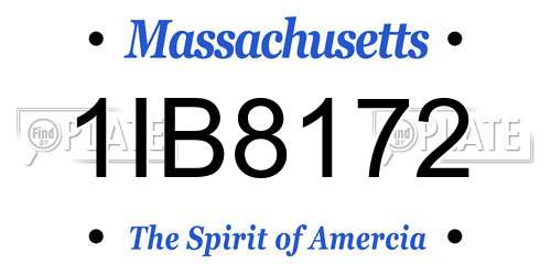 1IB8172 Massachusetts License Plate