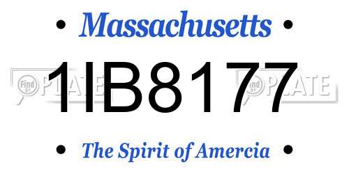 1IB8177 Massachusetts License Plate