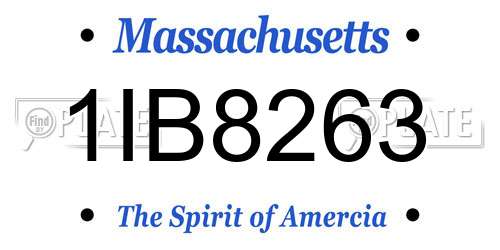 1IB8263 Massachusetts License Plate