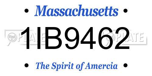 1IB9462 Massachusetts License Plate