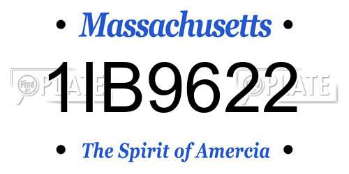 1IB9622 Massachusetts License Plate