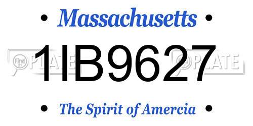 1IB9627 Massachusetts License Plate