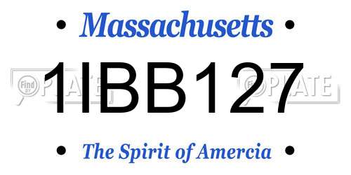 1IBB127 Massachusetts License Plate