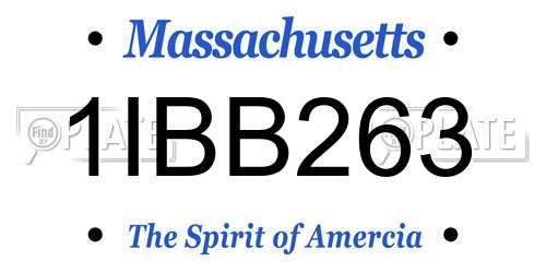 1IBB263 Massachusetts License Plate