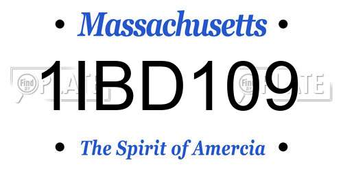 1IBD109 Massachusetts License Plate