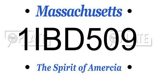 1IBD509 Massachusetts License Plate