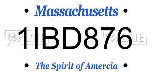 1IBD876 Massachusetts License Plate