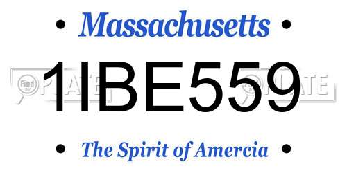 1IBE559 Massachusetts License Plate