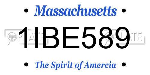 1IBE589 Massachusetts License Plate