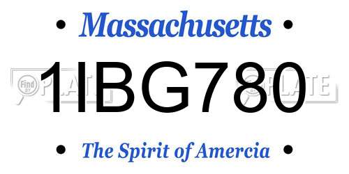 1IBG780 Massachusetts License Plate