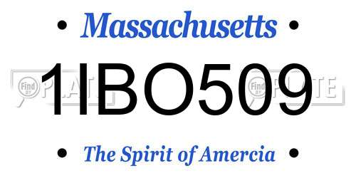 1IBO509 Massachusetts License Plate