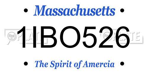 1IBO526 Massachusetts License Plate