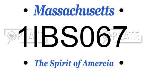 1IBS067 Massachusetts License Plate
