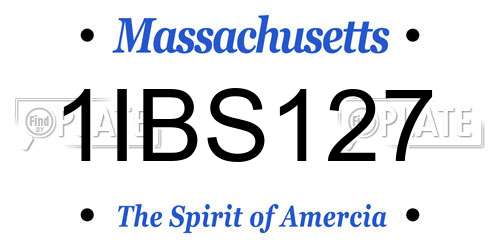 1IBS127 Massachusetts License Plate