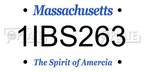 1IBS263 Massachusetts License Plate