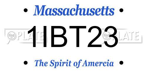 1IBT23 Massachusetts License Plate