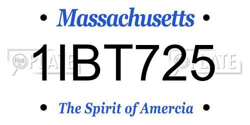 1IBT725 Massachusetts License Plate