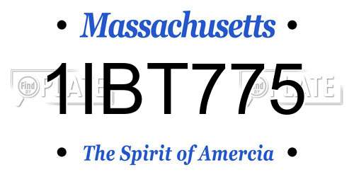 1IBT775 Massachusetts License Plate
