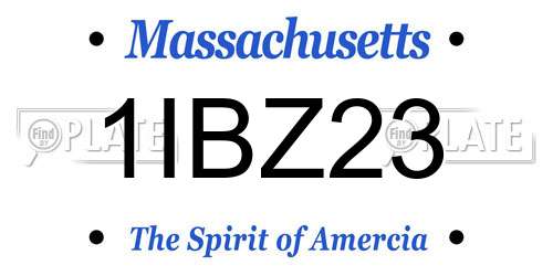 1IBZ23 Massachusetts License Plate