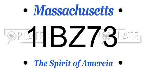 1IBZ73 Massachusetts License Plate