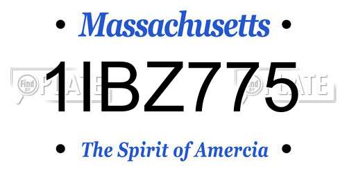 1IBZ775 Massachusetts License Plate