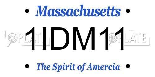 1IDM11 Massachusetts License Plate