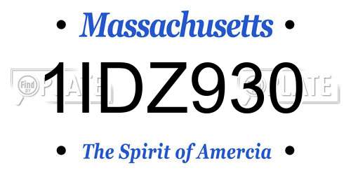 1IDZ930 Massachusetts License Plate