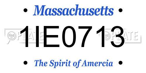 1IE0713 Massachusetts License Plate