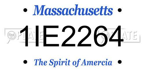 1IE2264 Massachusetts License Plate
