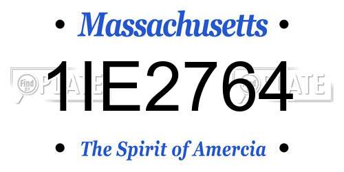1IE2764 Massachusetts License Plate